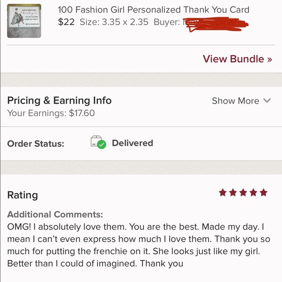 100 Fashion Girl Personalized Thank You Card - Picture 7 of 10